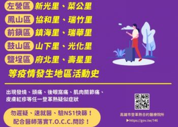 高雄市本土登革熱+7 國內登革熱疫情持續