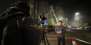 香港大埔宏福苑五級大火 台灣首家抵達現場媒體TVBS直擊最新災情