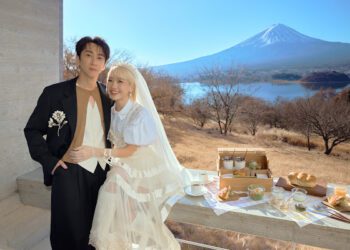 陳漢典、LULU夫妻喜帖藏幸福寓意！日本富士山見證下拍婚紗照