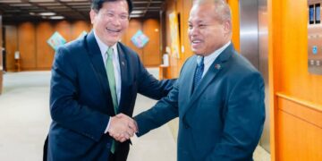 外交部長林佳龍午宴帛琉共和國副總統歐宜樓,深化台帛合作及氣候韌性夥伴關係 外交部長林佳龍午宴帛琉共和國副總統歐宜樓,深化台帛合作及氣候韌性夥伴關係