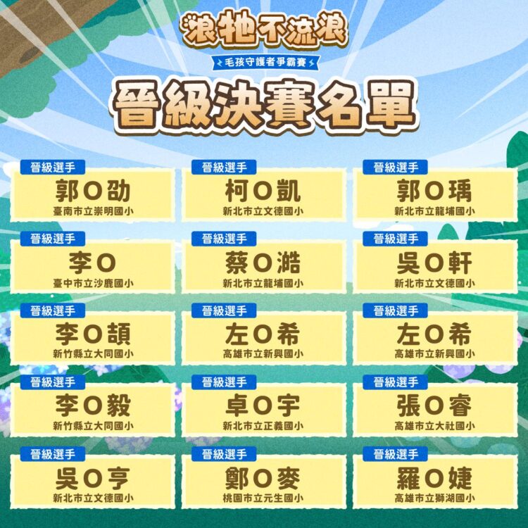 全國30強毛孩守護者出爐 10月4日齊聚農業部角逐前三名 全國30強毛孩守護者出爐 10月4日齊聚農業部角逐前三名