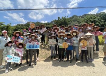 港務公司契作稻田邀請學童歡喜收割 培力農業永續生力軍