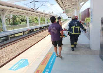 林邊分隊執行火車撞人事件救護