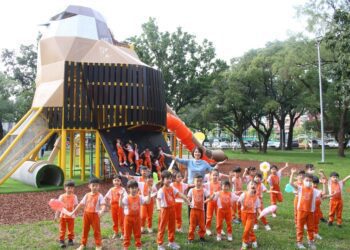 屏東公園共融遊戲場 紅尾伯勞主題超吸睛 　