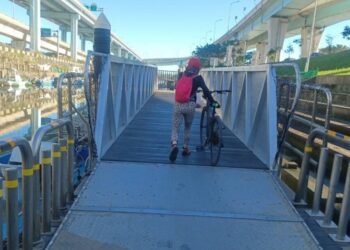 八里區台北港浮動橋自行車道修復開放 環島通行好便利