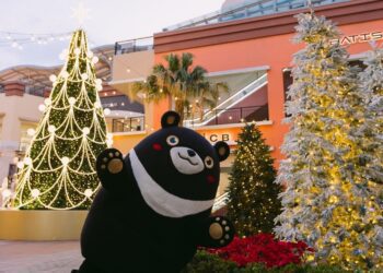 高雄聖誕愛幸福 高雄熊帶你聖誕輕旅行    樂當聖誕樹大富翁 搭配高雄熊貼圖迎接2024年