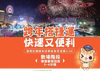 12/31跨年夜 高雄捷運及輕軌延長營運