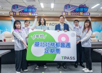 桃捷第1.5億名乘客是他  張善政致贈1年份基北北桃通勤月票