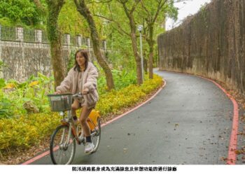 除舊布新 汐止下寮溪防汛道路搖身成為水岸新綠廊