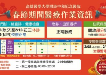高醫門診除夕至初三休診  其他醫療服務不打烊