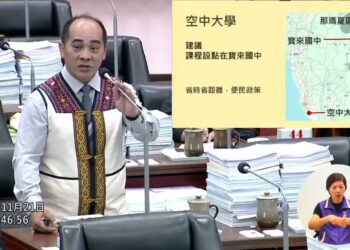 漾新聞|高忠德議員總質詢建議桃源區建置消防救護系統 爭取空大在寶來國中設點及整建梅山國小老舊操場