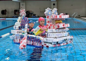 漾新聞｜牛奶盒變成龍舟真的可以下水耶！裕誠幼兒園端午玩出環保新創意