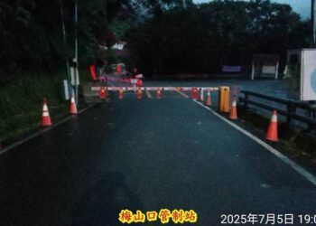 梅山口至向陽路段因應丹娜絲颱風影響 預計今晚10時起實施預警性封閉