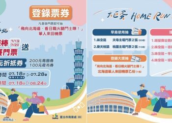 「大巨蛋Home Run遊台北」第三波活動登場 票券登錄送三券 抽北海道機票與球星好禮