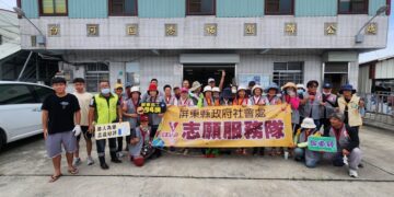 屏東縣政府號召41位熱血志工馳援 前進台南白河加速居民家園復原