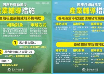 漁業署啟動丹娜絲颱風及0708豪雨救助與專案輔導措施 陪伴漁民儘速復養復建