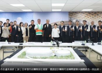 新里程碑！台中巨蛋邁入主體工程階段　盧秀燕偕隈研吾勉勵施工團隊