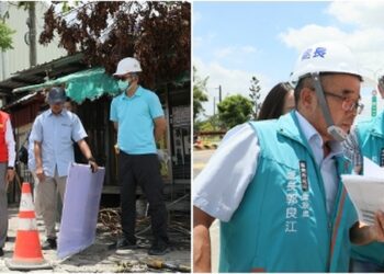 嘉義縣台1線水上段道路下陷修復工程 縣長翁章梁親自前往現場視察