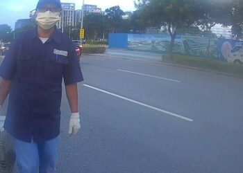 幼貓受困快速道路5米圍牆上 員警及動保處出動救援