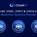ChainUp獲得ISO 27001、27017、27018認證，安全體係獲國際權威認可