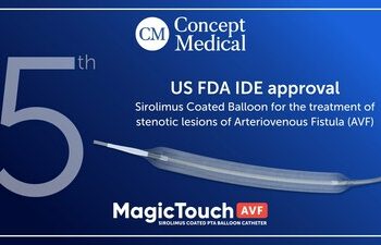 Concept Medical 已獲美國 FDA 對 Magictouch AVF 適應症的 IDE 核准，這是 Magictouch 產品組合獲得的第五個美國臨床研究核准