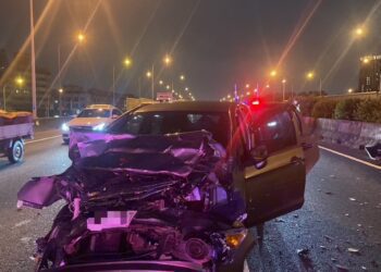 國道1連環車禍！　3車相撞兩人受傷