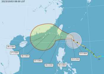 小犬颱風逼近！　對台灣東半部海面、巴士海峽及台灣海峽南部構成威脅