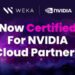 WEKA 榮獲 NVIDIA 雲端網絡合作夥伴認證
