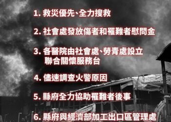 0922明揚國際科技公司火警 周春米最新裁示
