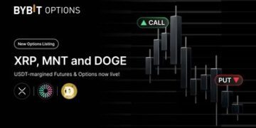 Bybit擴展衍生品陣容,推出XRP、MNT與DOGE期權合約